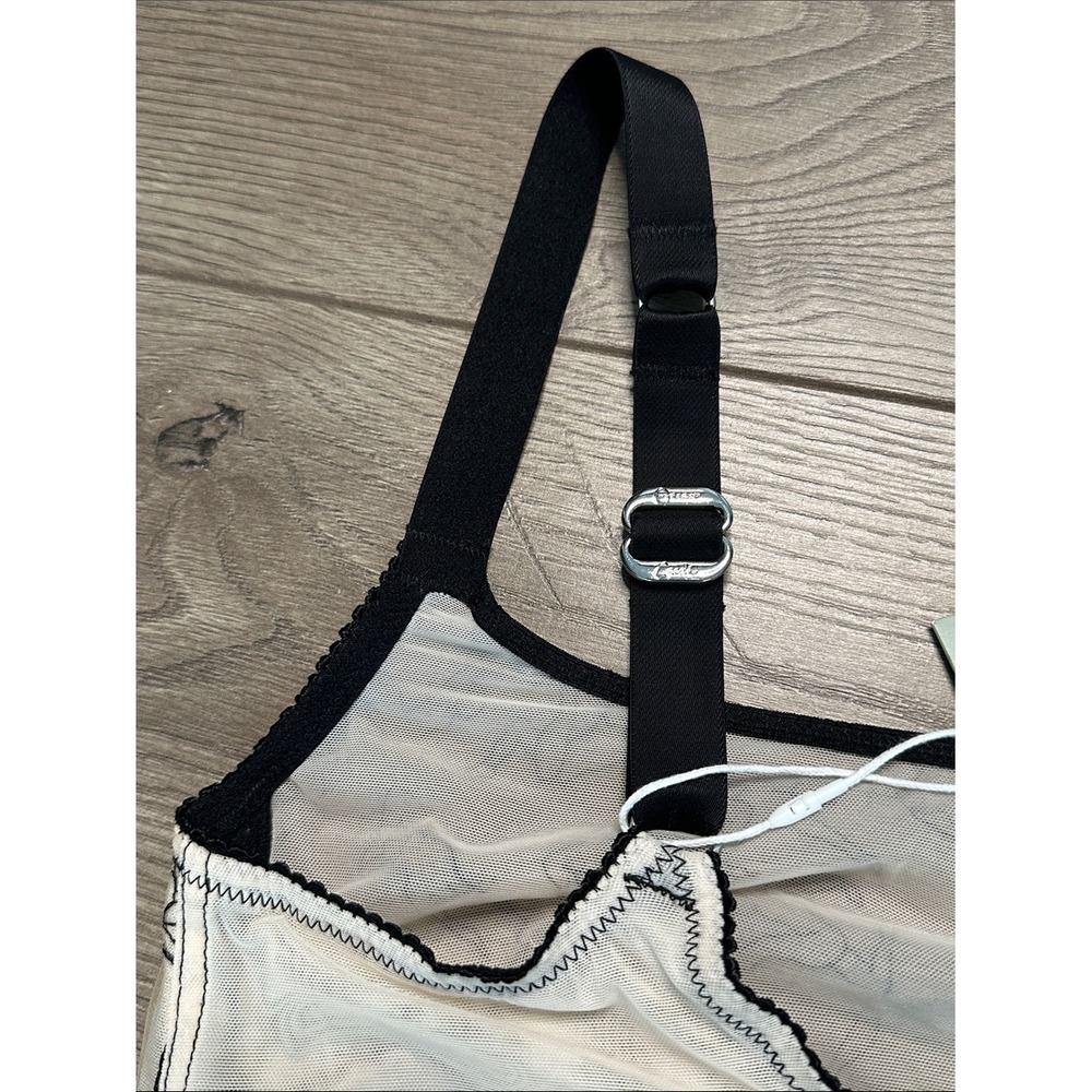 Amour d'Agnette Embroidered Jelly Fabric Bra Sheer Nude Size Large - Picture 6 of 11